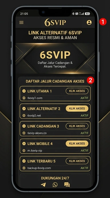Tampilan link alternatif 6svip