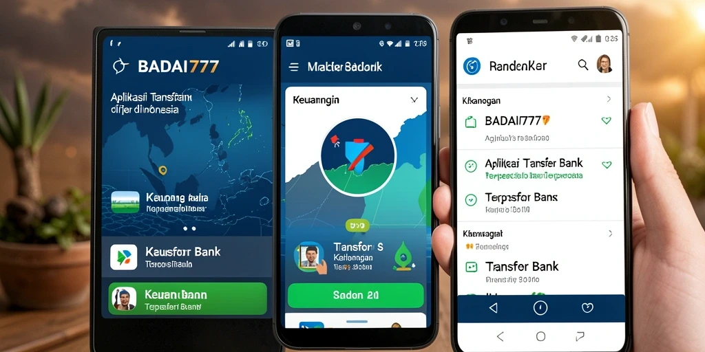 Tampilan antarmuka pengguna aplikasi BADAI777 saat melakukan Transfer Bank.