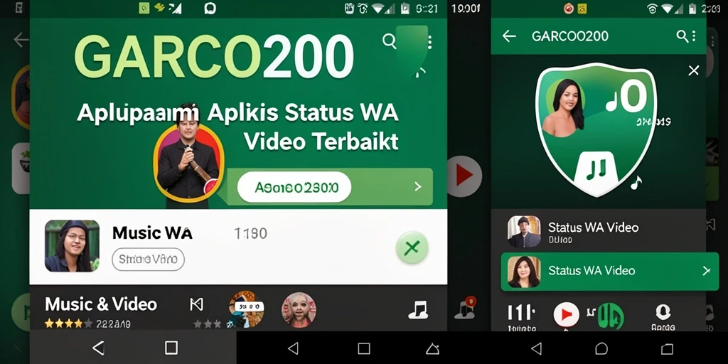Antarmuka pengguna GARCO200 untuk mengelola video status.