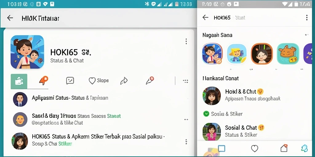 Tampilan menarik dengan berbagai status dan stiker di HOKI65.