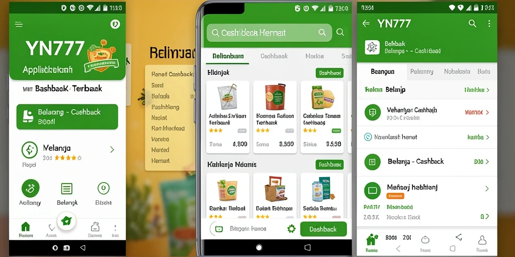 Tampilan antarmuka YN777 yang memudahkan akses ke Cashback.